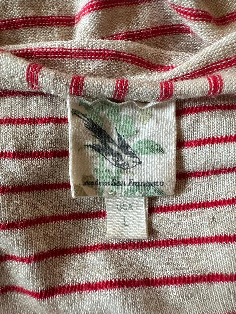 Anthropologie Weston Wear Land of Springs Cream and Red Striped Dress size large - Picture 11 of 13